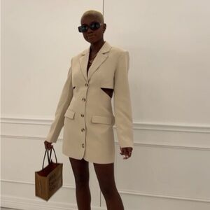 L'Academie Cream Blazer Dress